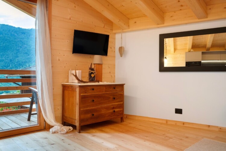 chalet moderno Nido Verde zona relax con tv