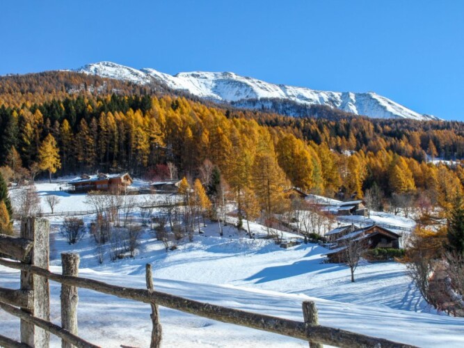 paesaggio innevato baita Prennstoll Hof.